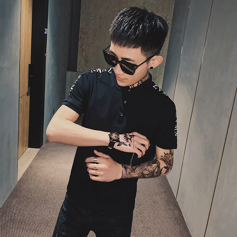 两色polo类目 2020社会风精神小伙短袖新款短翻领tee 3001p48