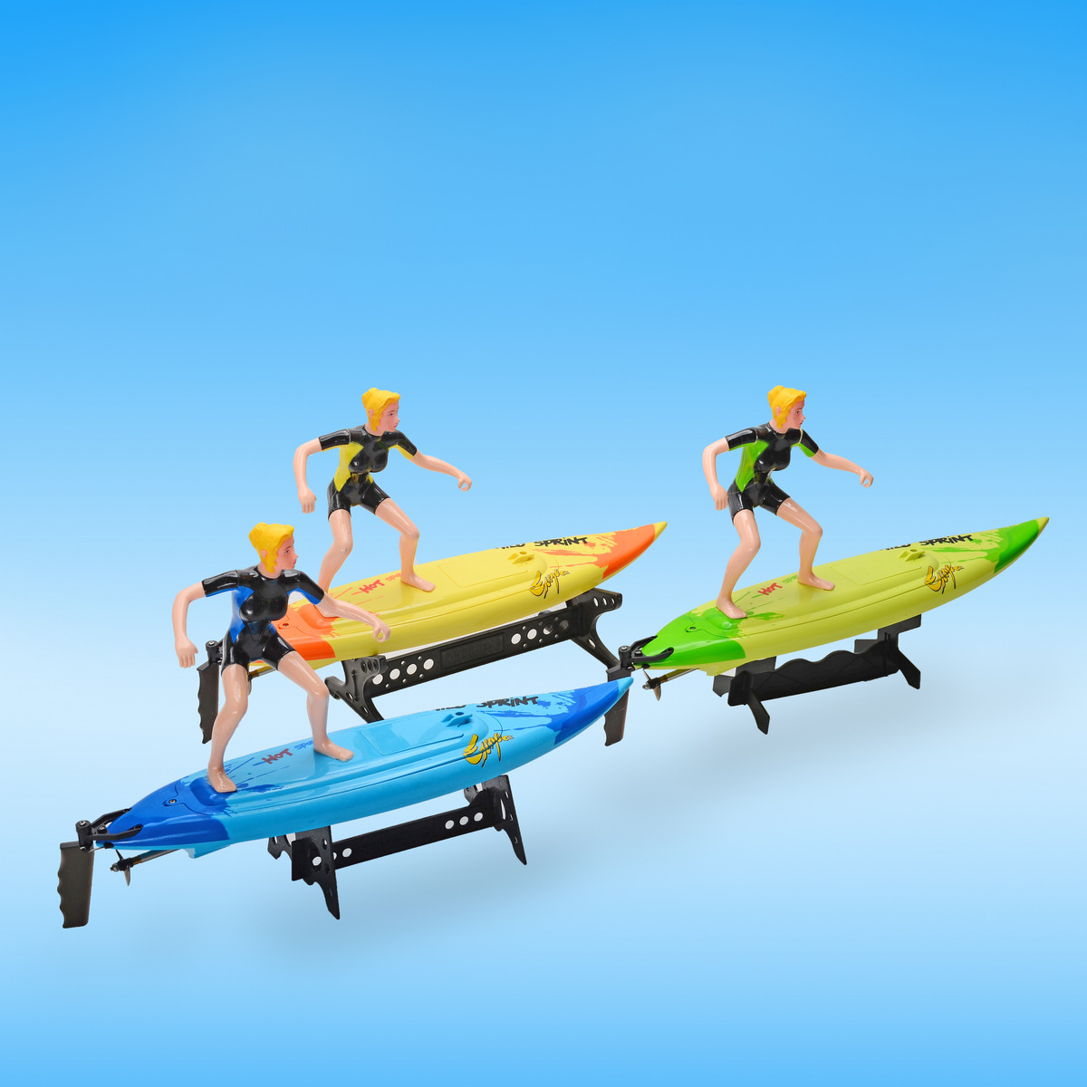 仿真冲浪板冲浪人RC模型遥控冲浪板带小人带舵机配件全套