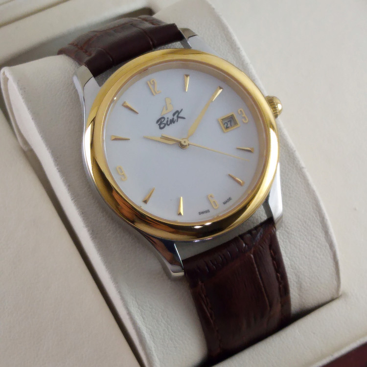 bink宾刻 892160#  39mm 机械男表  国产机芯 全钢蓝宝  真皮表带