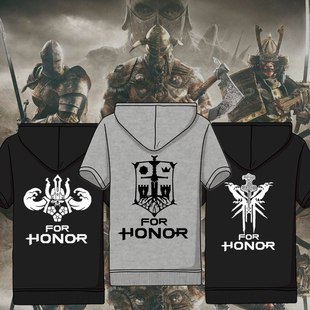 荣耀战魂卫衣PS4PC游戏周边衣服For Honor短袖t恤衫潮拉链带帽男