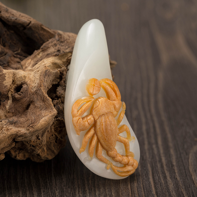 【省级玉雕大师张国军作品】和田玉蝎子挂件40.819g