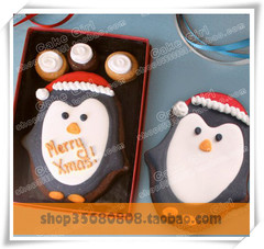 cakegirl 圣诞节礼物 翻糖糖霜饼干 南极圣诞小企鹅