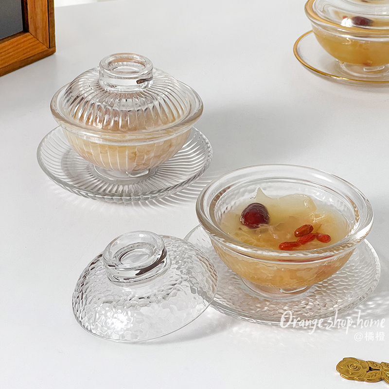 燕窝碗银耳小炖盅玻璃碗透明带盖甜品