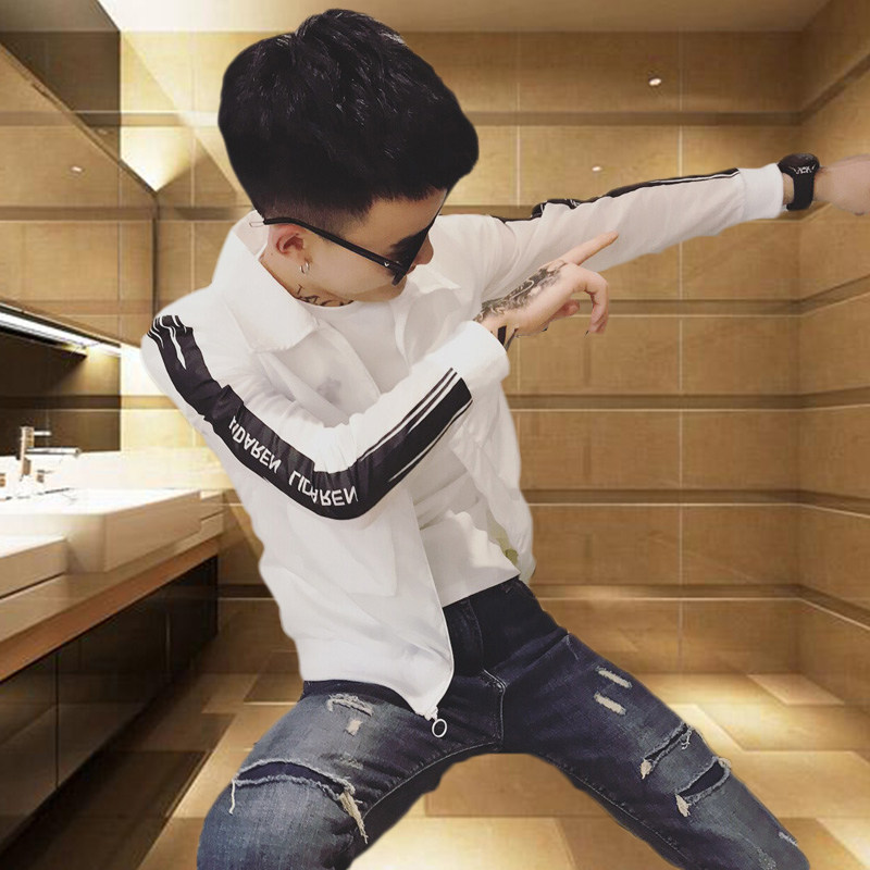 2019新款社会人精神小伙外套男士网红同款防晒服韩版修身上衣超薄