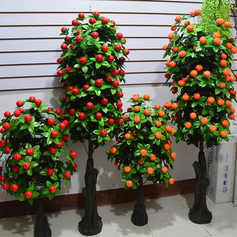 假树红苹果金桔橘子树仿真植物大型客厅装饰盆栽落地盆景仿真绿植