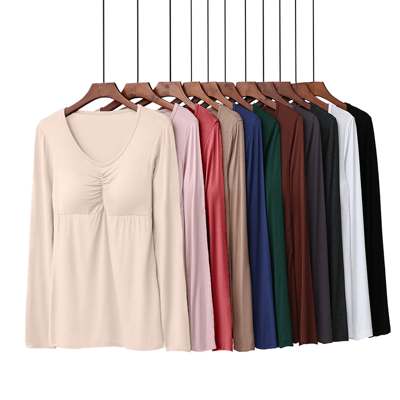 modal Long sleeve T-shirt Sternum Bras V. Large Self cultivation jacket yoga motion Versatile Base coatin the Women's clothing/Boutique , T-shirt category - from Buy2taobao.com to provide professional Taobao agent buy service