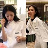 白衬衫女设计感小众港风周雨彤赵佳丽同款短袖19夏polo领半袖上衣 白衬衫女设计感小众港风周雨彤赵佳丽同款短袖19夏polo领半袖上衣