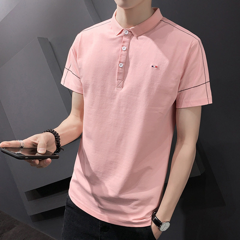 2021新款夏季男式polo衫短袖休闲宽松半袖衫青年翻领刺绣衣服