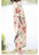 文艺棉麻女装高支纯苎麻宽松版型显瘦甜美印花朵连衣裙（带里衬）