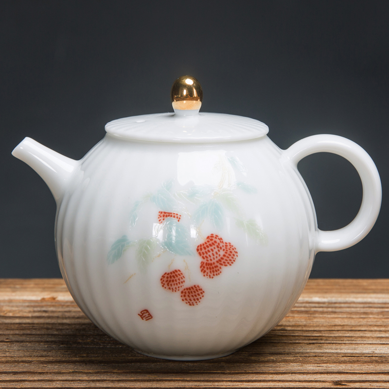 陶瓷茶壶家用泡茶壶功夫茶具德化白瓷日式手工单壶养生壶花茶壶