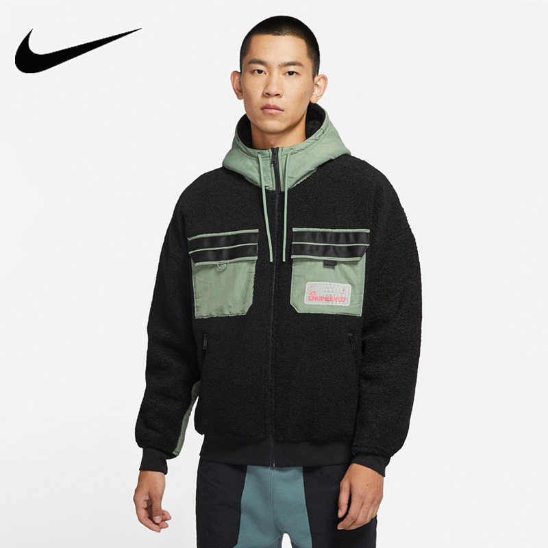 nike耐克外套男装2021秋冬新款运动服aj 23摇粒绒夹克dq0385-010