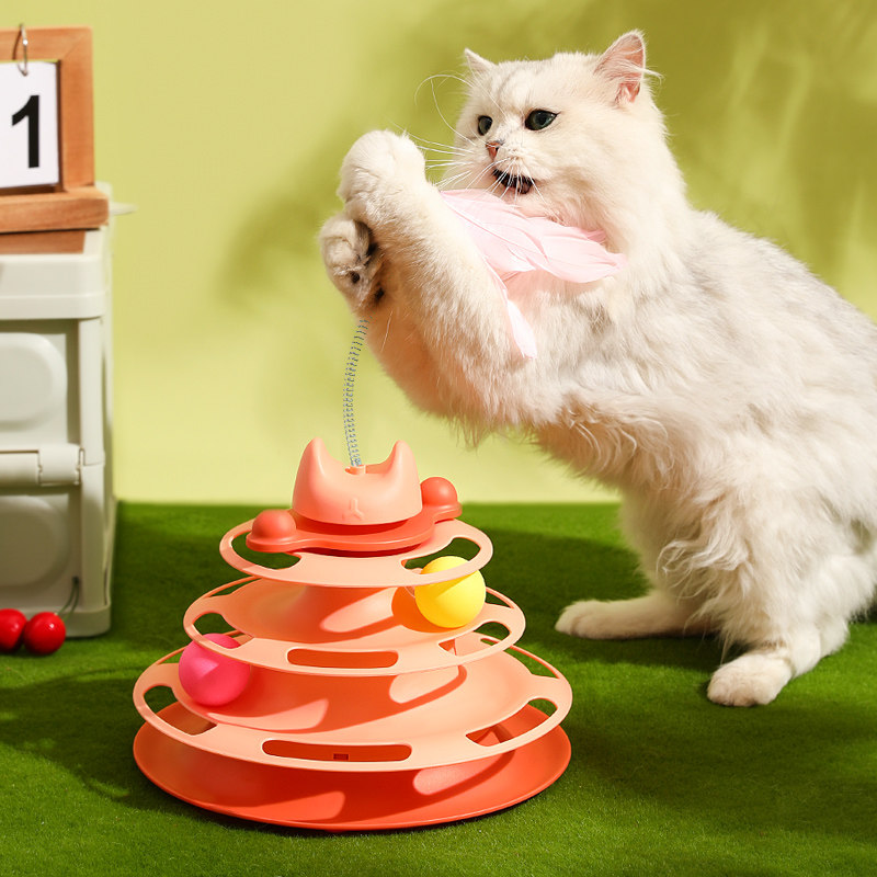 猫玩具自嗨解闷猫咪转盘逗猫棒羽毛风车幼小猫自动逗猫器猫咪用品