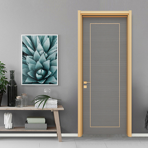 45度磁吸静音金色铝木门复合门