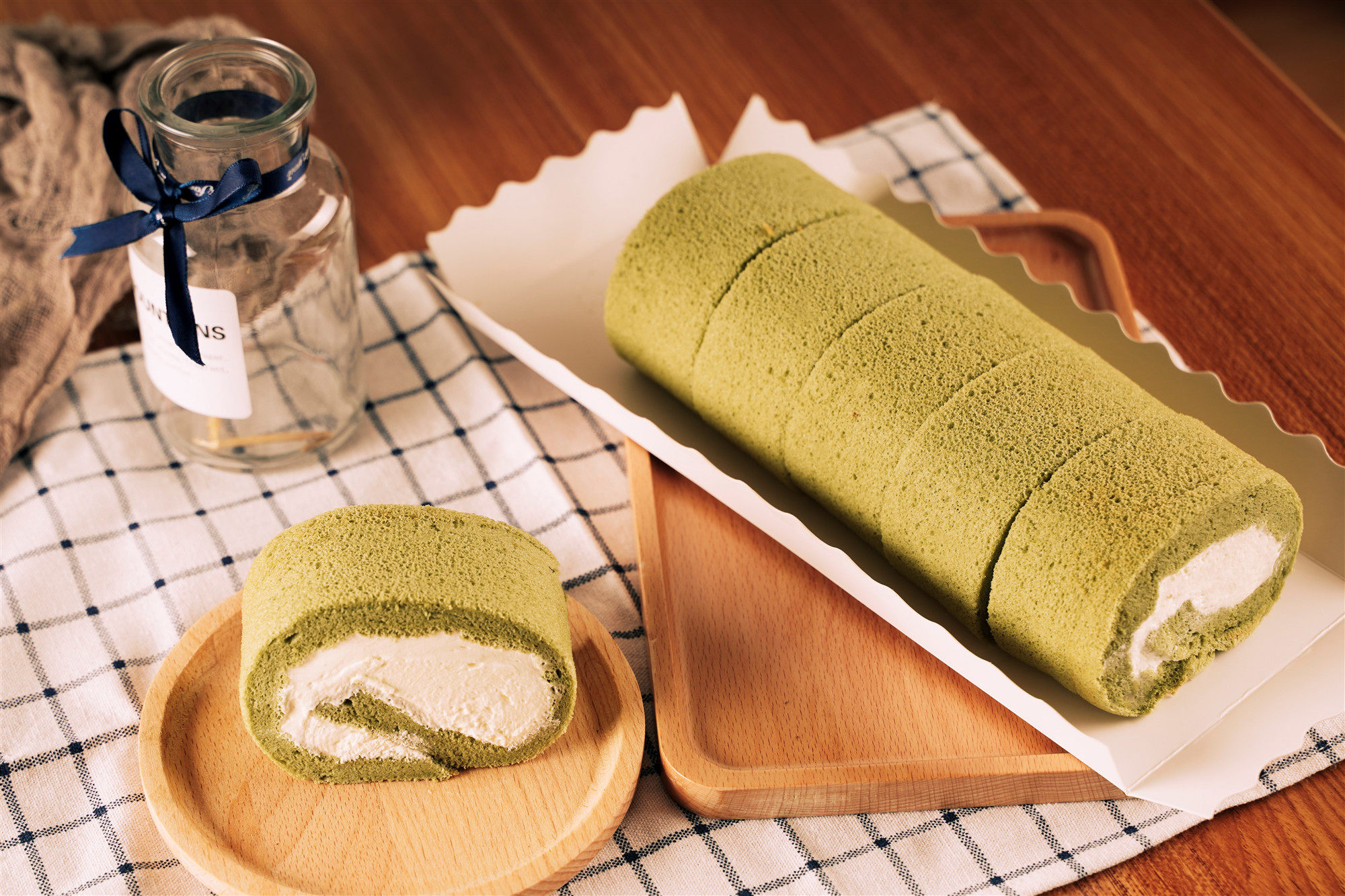 抹茶蛋糕卷 手工_日式抹茶蛋糕瑞士蛋糕卷纯手工无任何添加公司特别