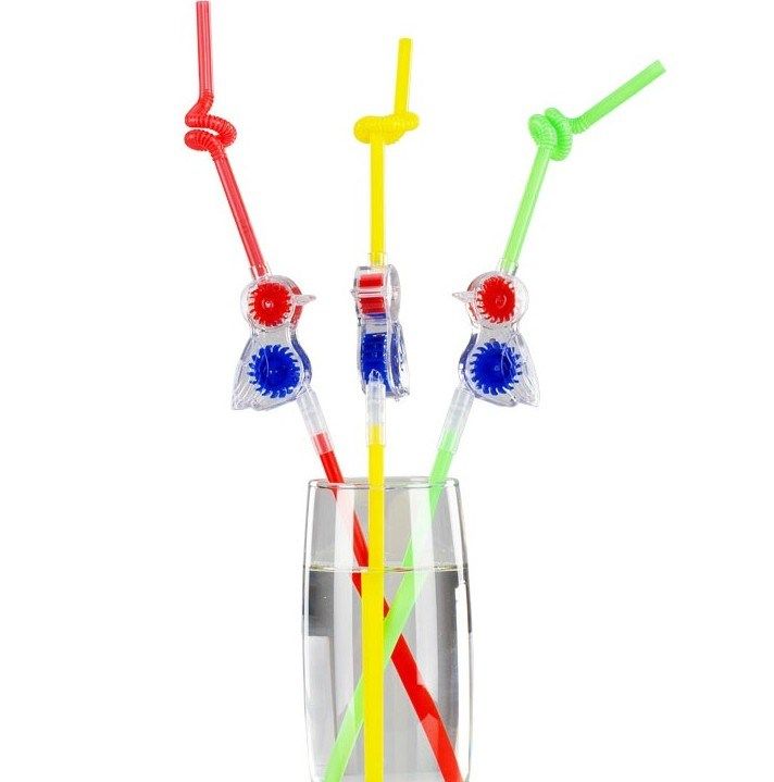 网红神奇吸管吸管一次性玩具儿童趣味爱心风车小鸟食品级材质双童