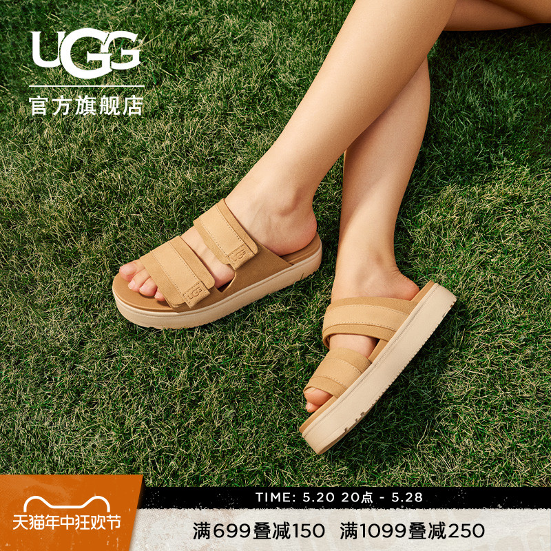 UGG夏季新款女士休闲舒适厚底露趾