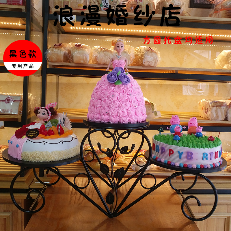 欧式铁艺三层蛋糕展示架创意新款婚礼宴会生日糕点支架甜品台花架