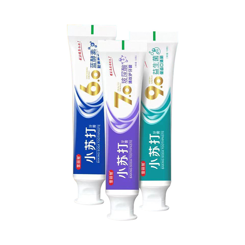 雪丽雅小苏打蓝酵素玻尿酸益生菌牙膏美白去渍呵护牙龈牙膏180g