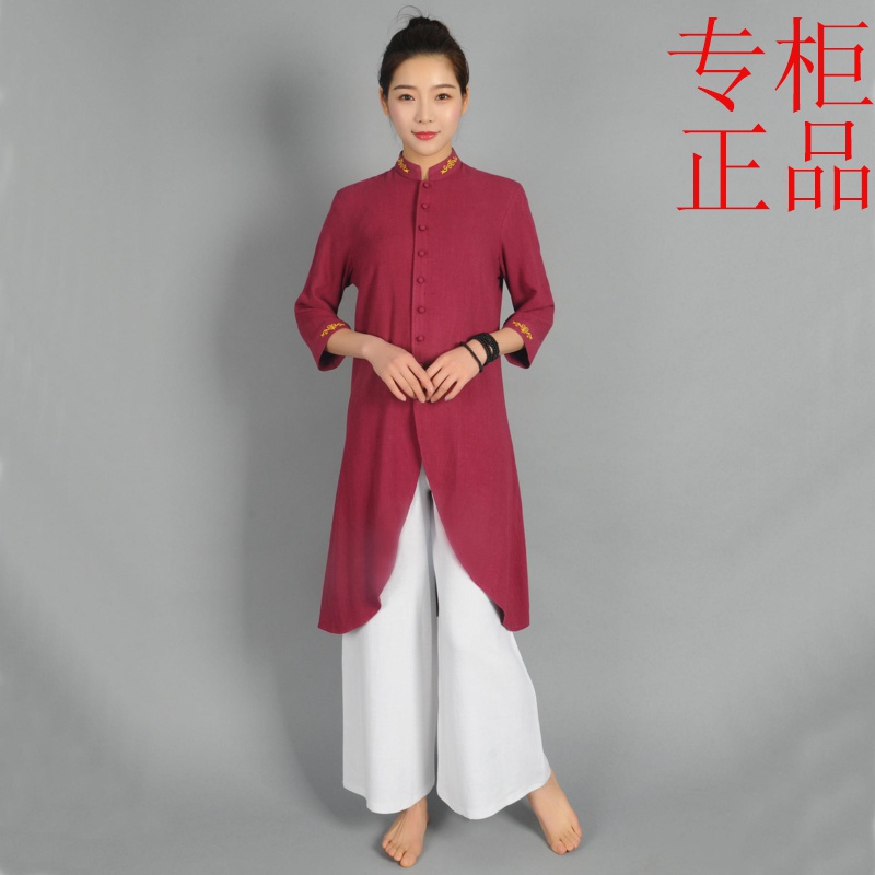 發禅服亚麻女套装七分袖阔腿裤茶艺服茶道棉麻6336居士服艾灸服装|ruв категории Женская одежда, костюм/национальная одежда/театр костюм, национальная одежда/этап погрузки - от Buy2taobao.com для оказания профессиональной услуги покупки агента Taobao