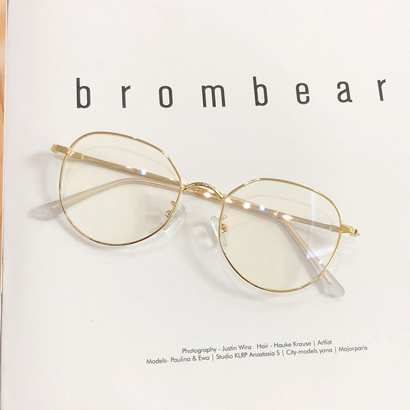 金丝眼镜框男女复古文艺网红款素颜神器大圆脸韩版潮眼镜框ins风