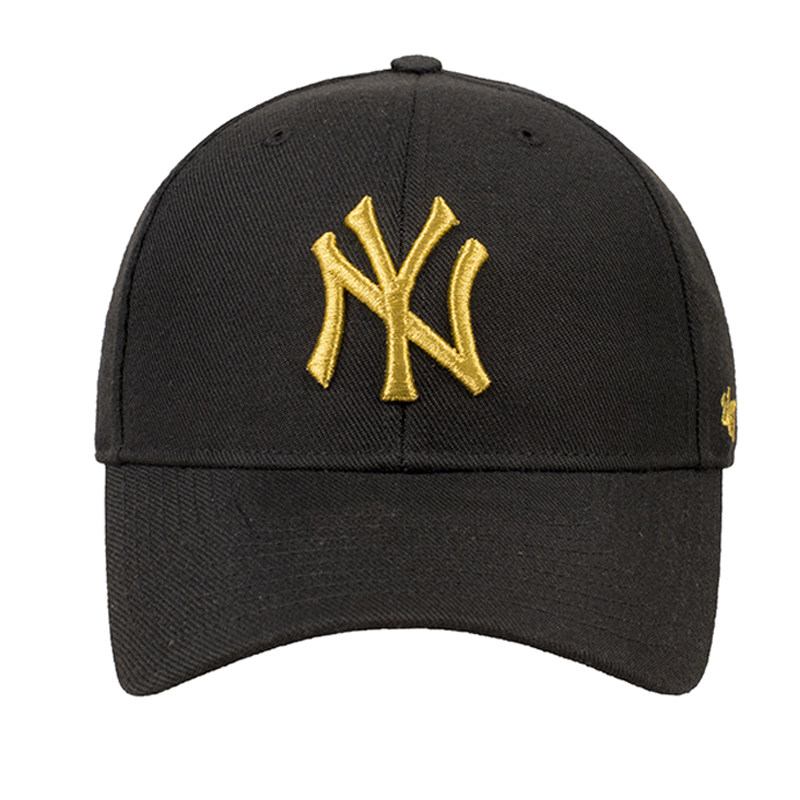 47mlb帽子金标ny棒球帽女ins潮韩版百搭硬顶黑色鸭舌帽男士弯檐帽