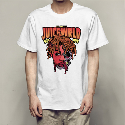透气街头juice wrld朱斯沃尔德t恤说唱短袖tee短袖t恤欧美慵懒简