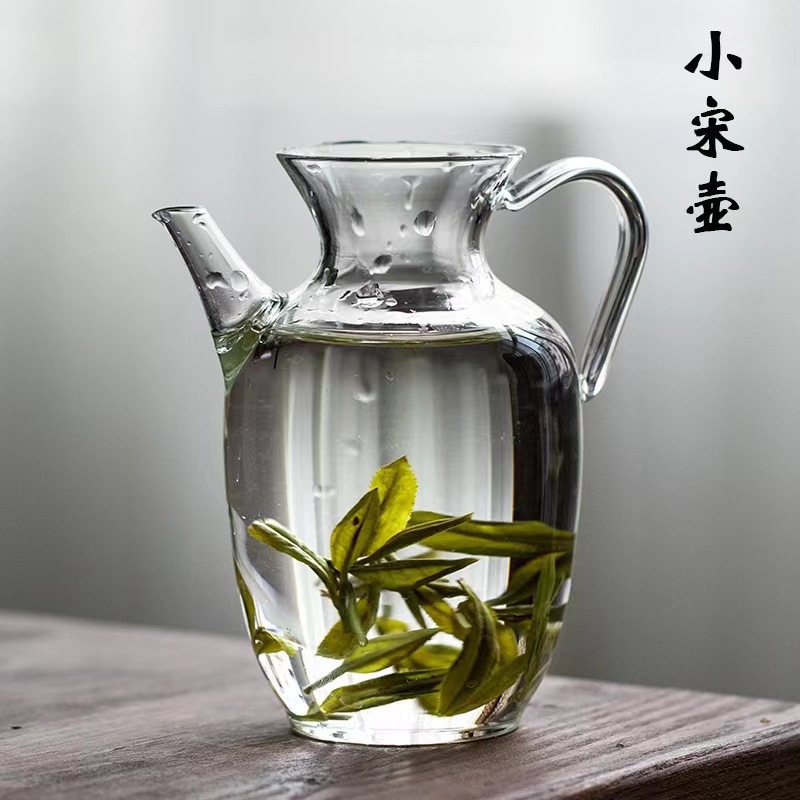 高硼硅仿宋玻璃茶壶 泡绿茶执壶耐高温茶具小号泡茶器 家用公杯壶