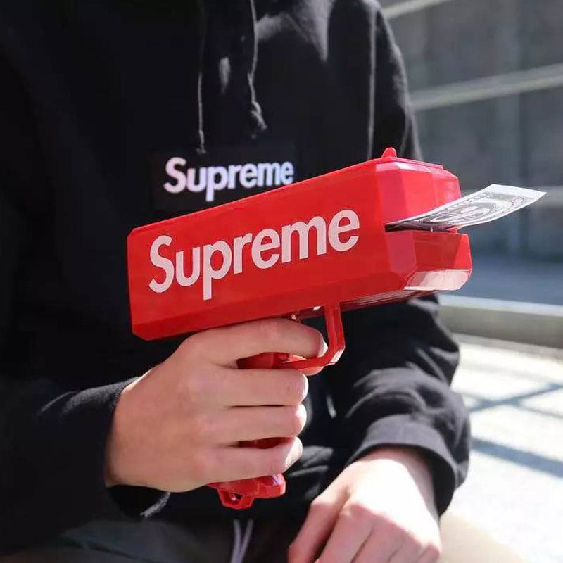 supreme money gun玩具喷钱抢钞票枪撒钱手枪吐钱机美金射钱枪