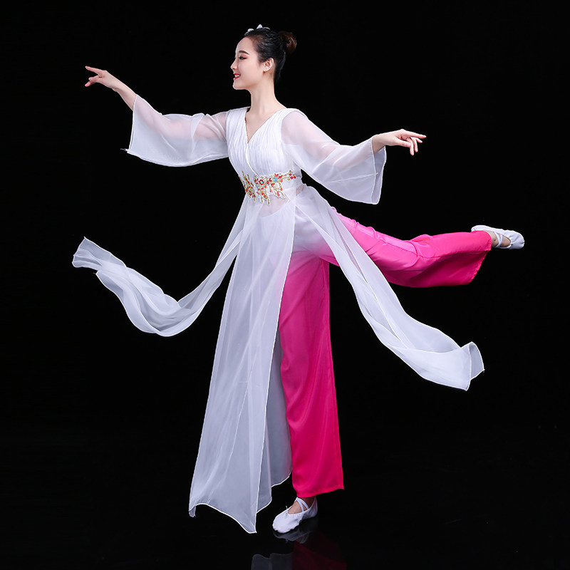 康琪表演摄影服装的优惠券大全—水袖舞蹈服古典舞原版采薇舞蹈服孔子