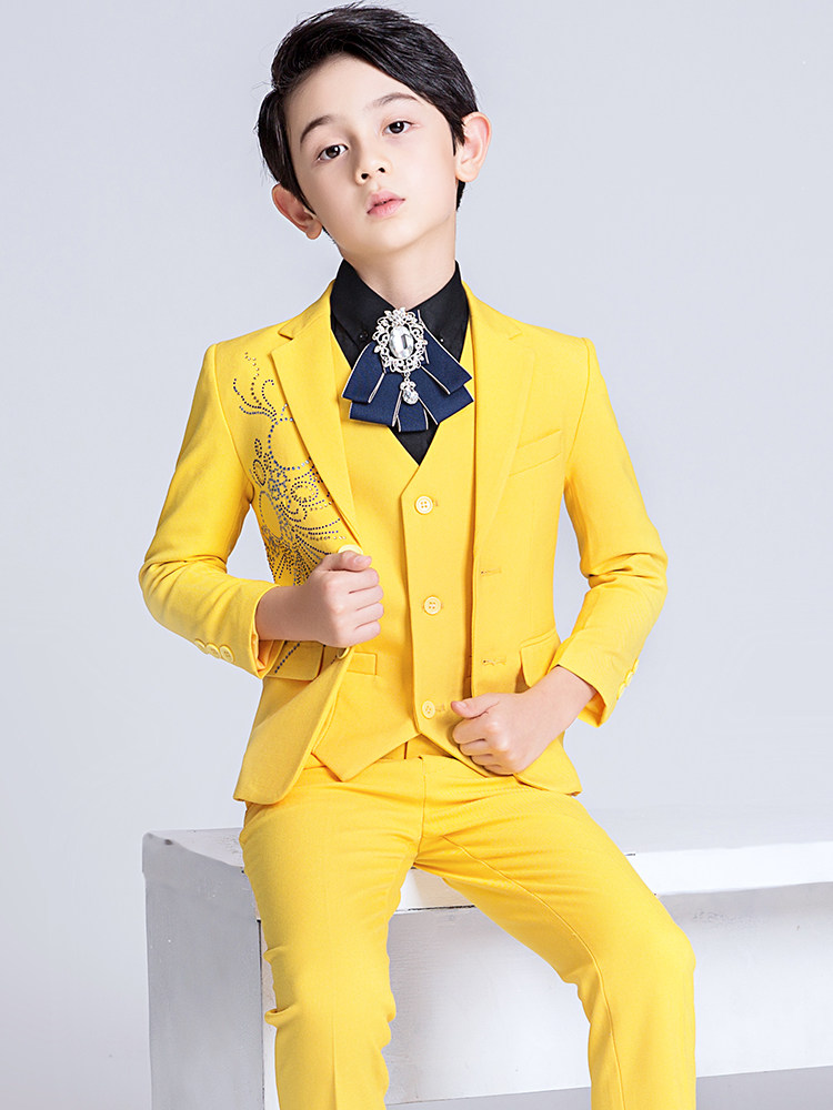 儿童西装套装花童礼服男孩钢琴演出服走秀英伦风帅气男童小西服夏