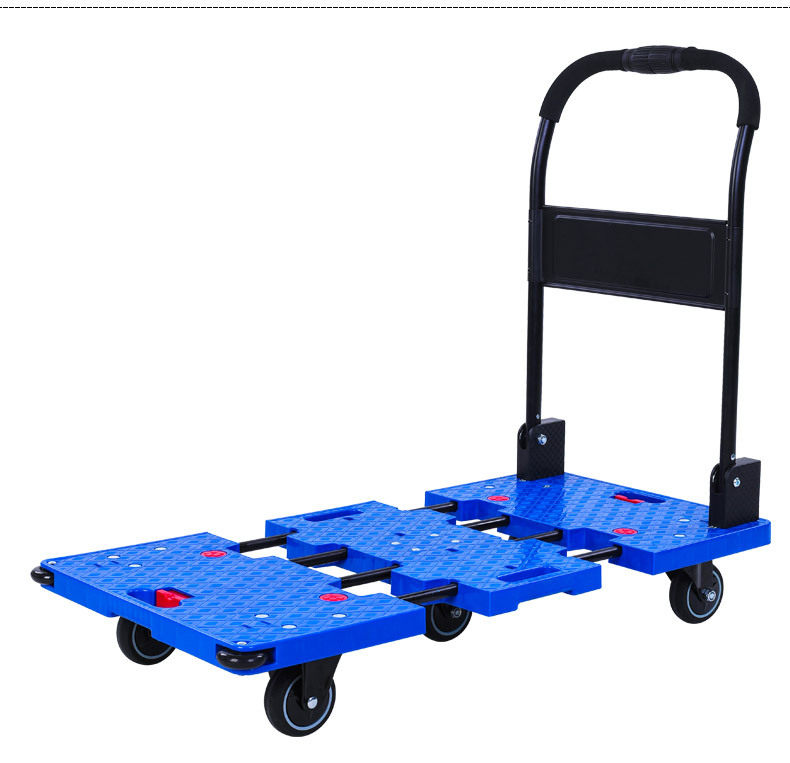 手推车搬运车致美至悦好易推车伸缩五轮车静音旋转折叠拉货平板车