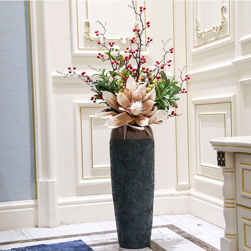 新中式落地大花瓶摆件客厅插花干花禅意电视柜玄关装饰家居饰品
