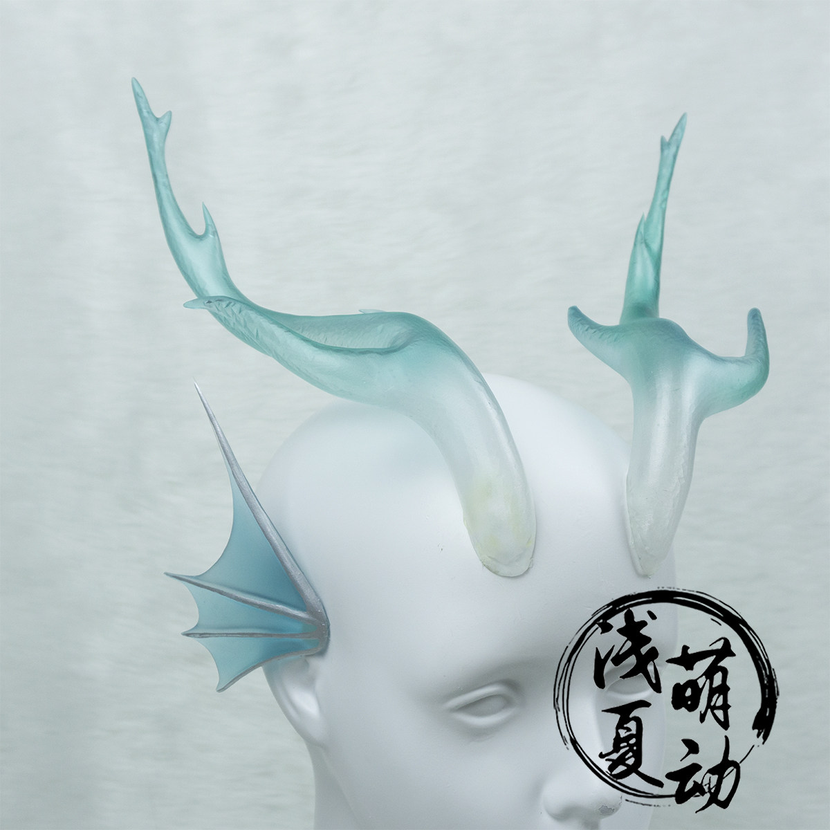 王者荣耀西施cos头角游龙清影耳朵龙角头饰透明配饰现货包邮