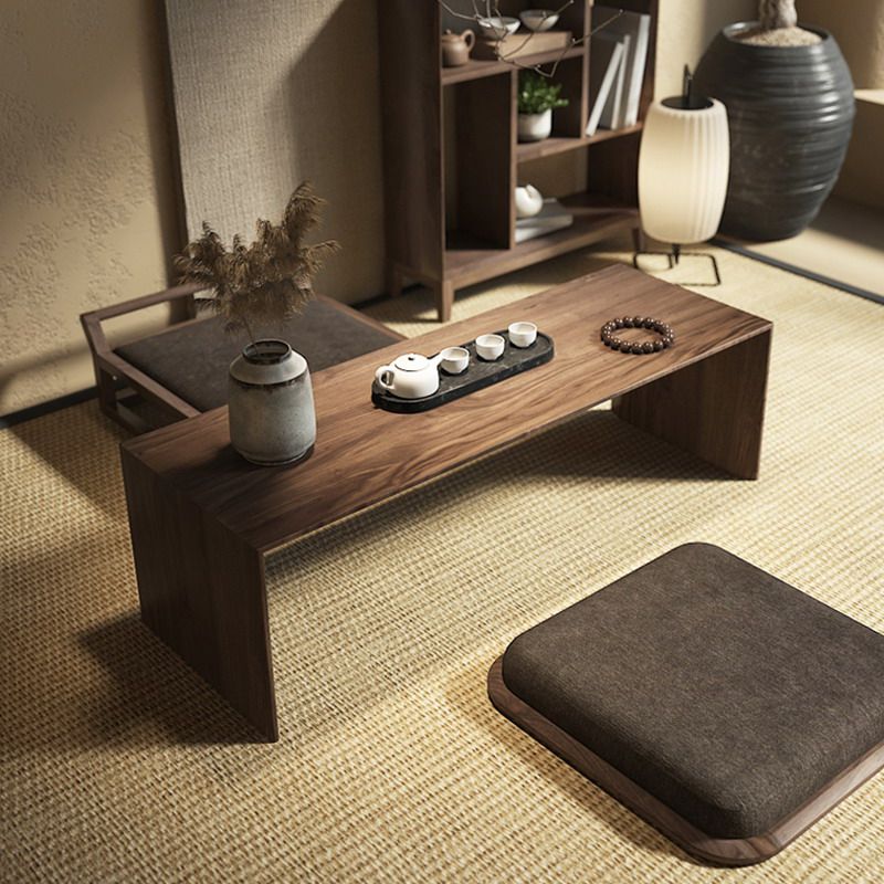 特价茶台实木茶艺桌_叁舍日式茶台榻榻米小矮桌黑胡桃实木飘窗功夫茶