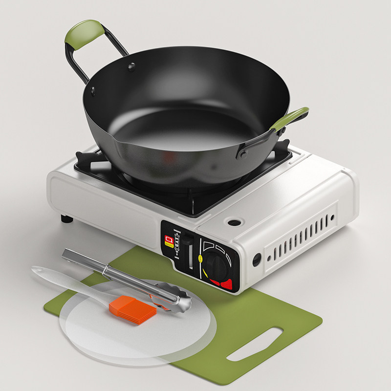 都市太太美美与共卡式炉便携套装锅户外防风瓦斯炉野营燃气灶家用