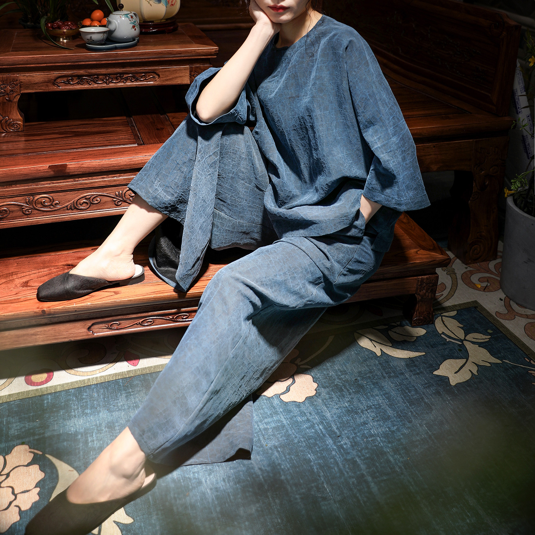 浙江 杭州芸间起舞 中式服饰 香云纱原创女装/女士精品时尚套装更新