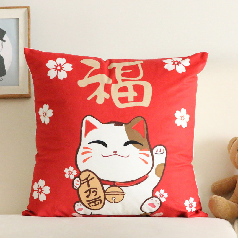 寓意客厅沙发抱枕满是福气国潮汽车靠垫靠枕办公室护腰靠背抱枕套