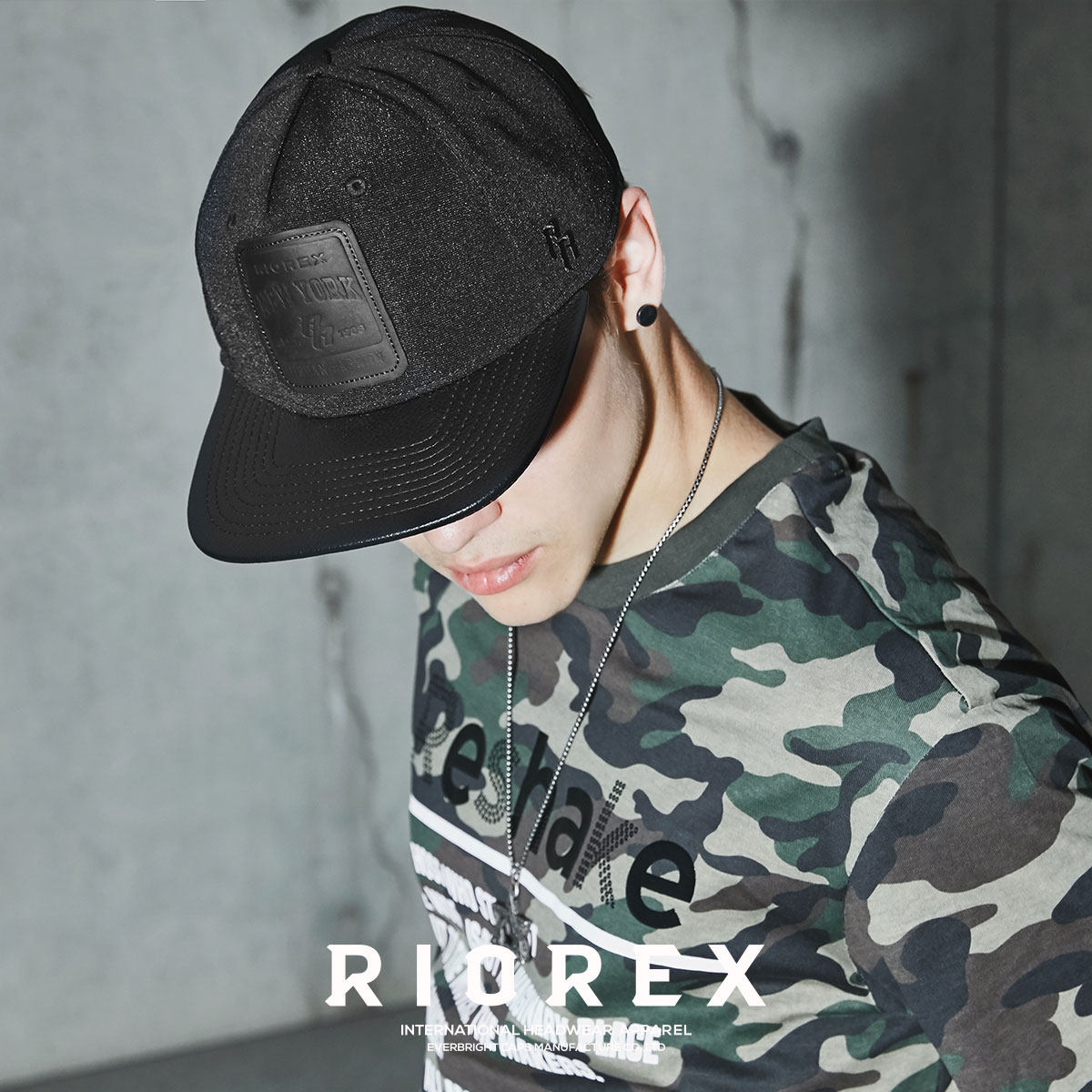 riorex力嘶帽子男黑色大头围嘻哈帽韩版大号码潮青年平沿帽子