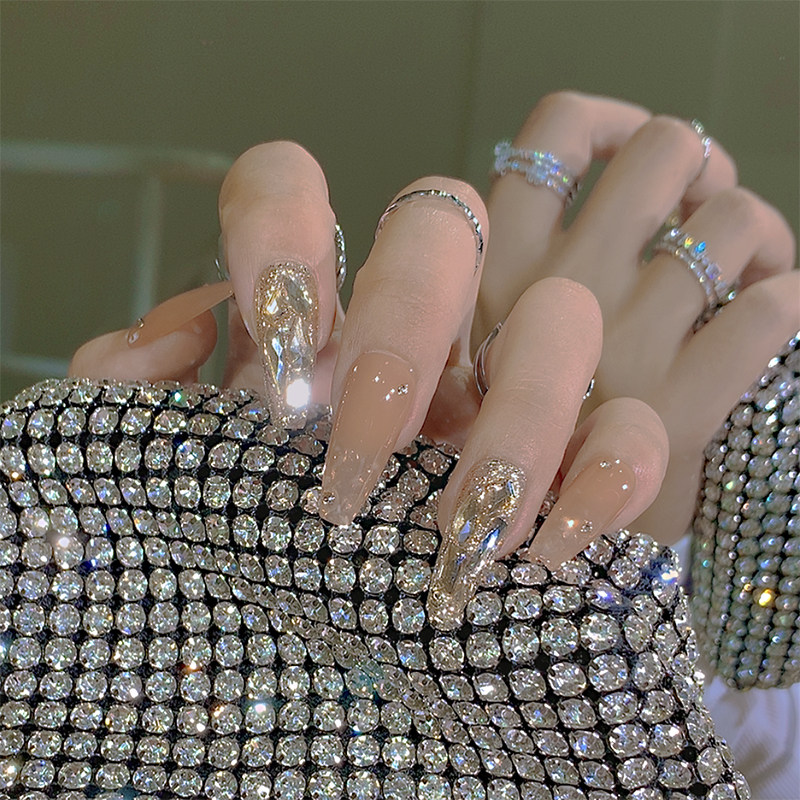 小红水钻粘钻甲片手工定制新娘孕妇使用定做穿戴指甲美甲工具 原价128