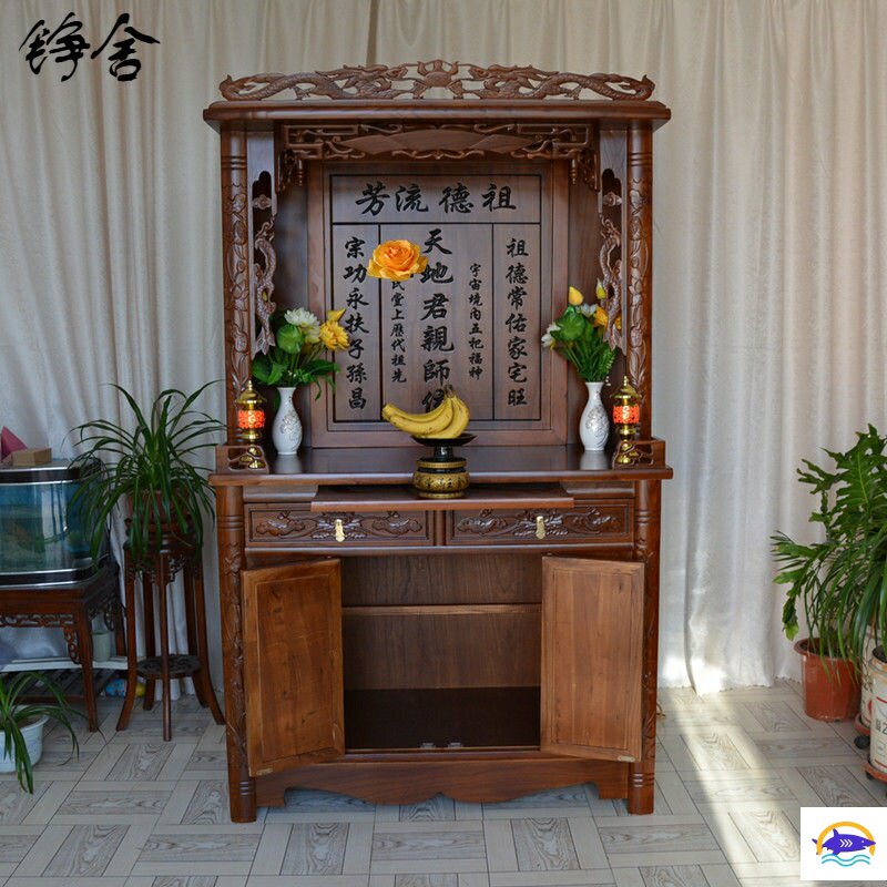 佛龛立柜供台观音佛台家用神位神台实木神龛佛柜财神爷供桌柜——铮舍
