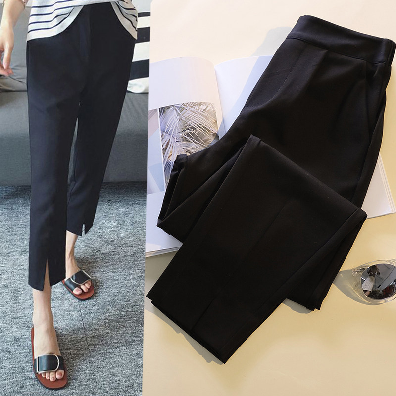 2019春夏装大码适合胯大腿根粗的裤子女直筒胖妹妹宽松高腰九分裤