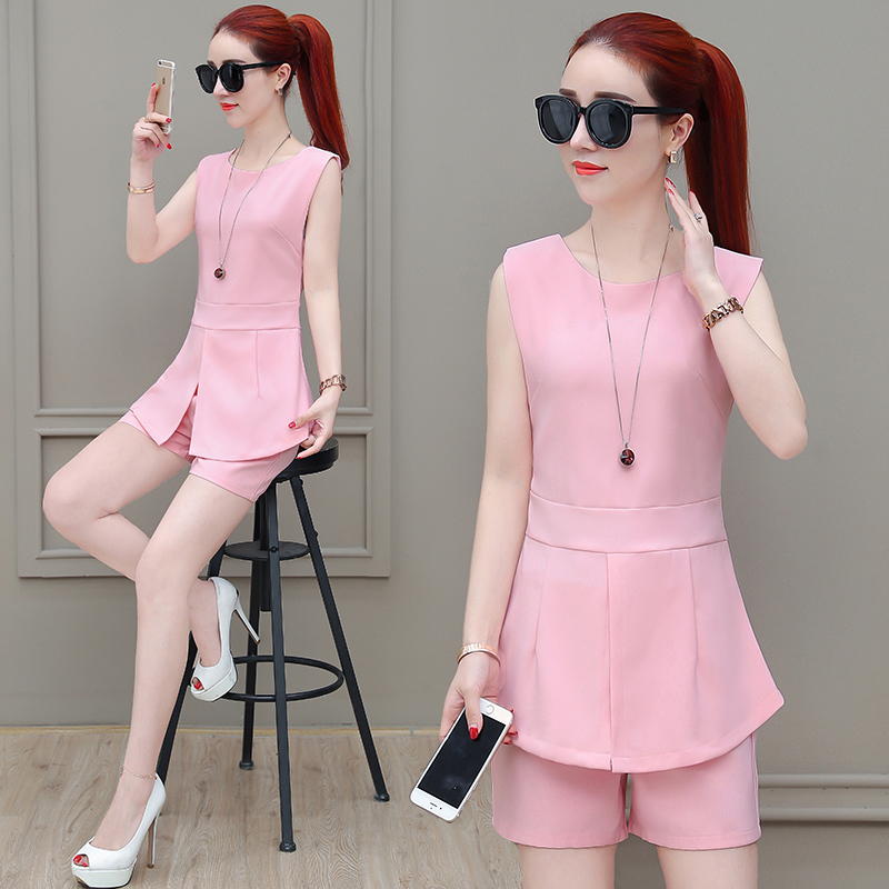 套装女洋气夏季新款时尚潮韩版修身夏装气质淑女短裤小众两件套女