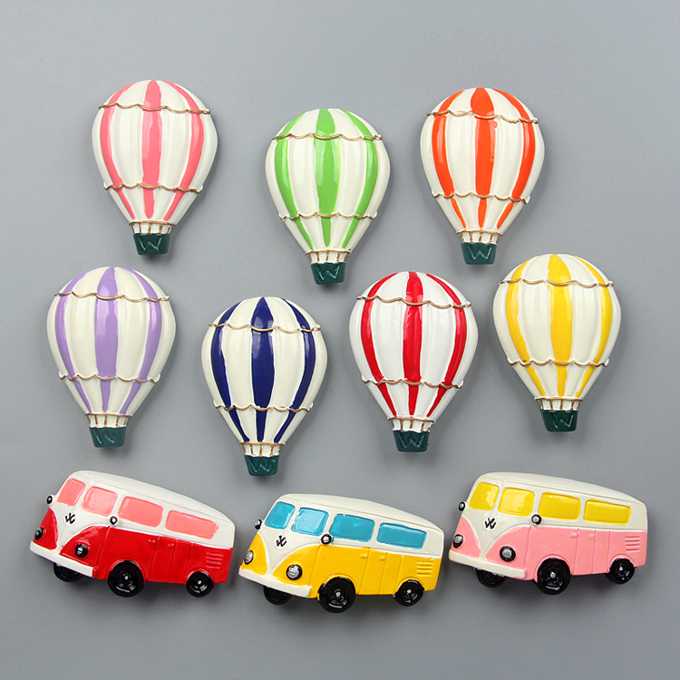 卡通3d立体旅行热气球交通工具汽车磁性冰箱贴白板贴磁贴装饰贴