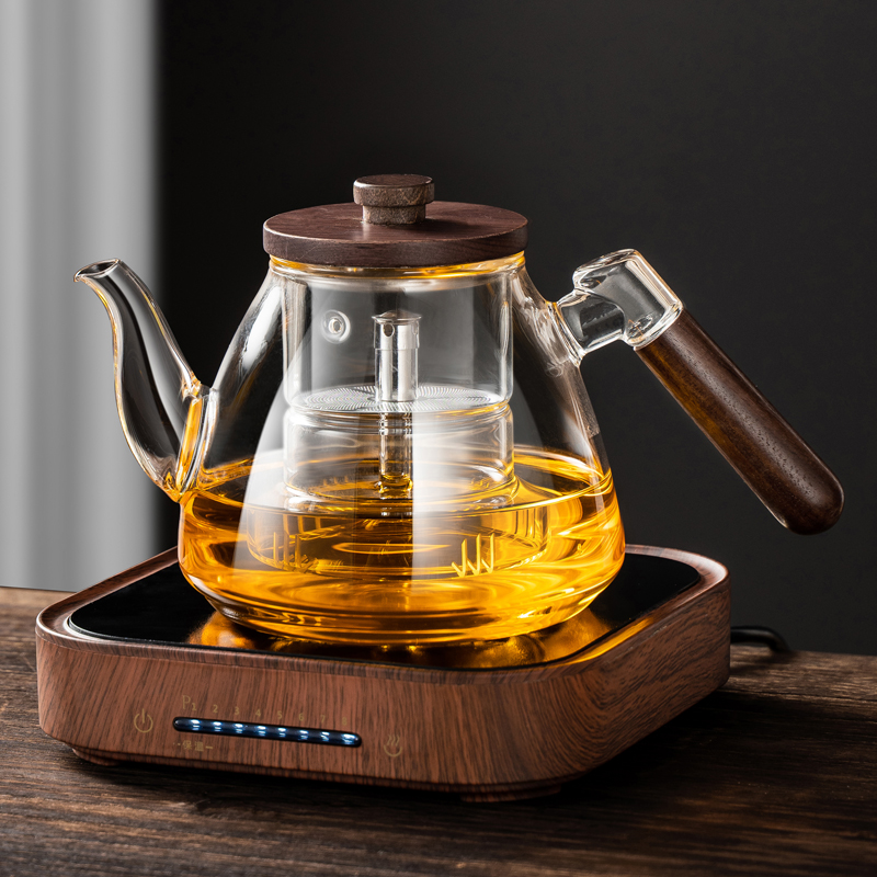 防爆高硼硅玻璃煮茶壶电陶炉泡煮茶器家用茶具套装加厚侧把烧水壶