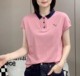 翻领短袖T恤女2024夏季新款刺绣洋气POLO衫体恤时尚百搭显瘦上衣