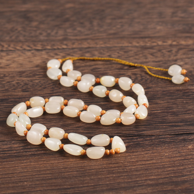 好友新疆和田玉白玉挂绳男女款项链