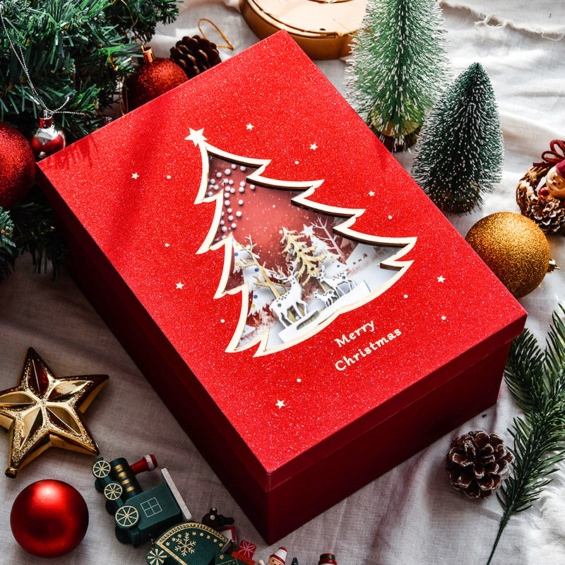 圣诞礼品盒超大礼盒空盒平安夜礼物包装盒特大巨大号圣诞节礼物盒