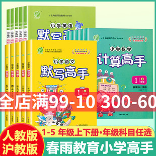 沪教版小学语文默写高手数学计算高手一年级二年级三年级四年级五年级下册上册人教版语文数学基础知识专项强化训练