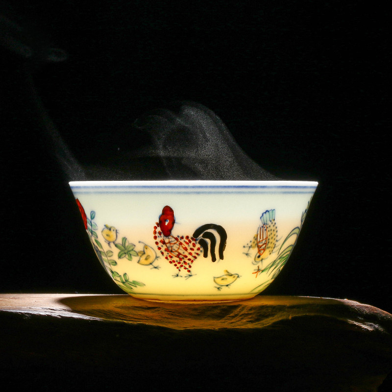 鸡缸杯斗彩景德镇纯手工