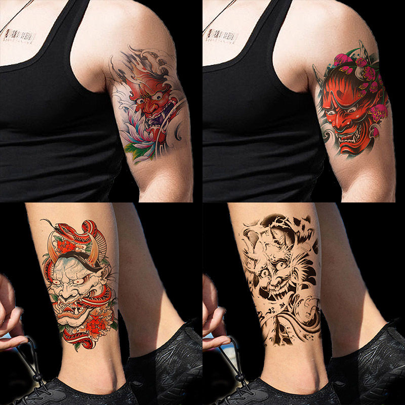 龙_彩色龙纹身贴花臂男女防水持久仿真刺青半臂大图案水转印纹身贴纸